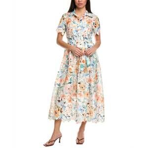 NEW BEULAH LONDON blossom maxi dress in orange multi